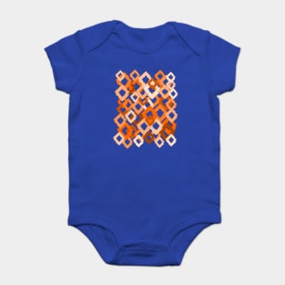 Colorful Diamond Pieces in Orange Hues Baby Bodysuit